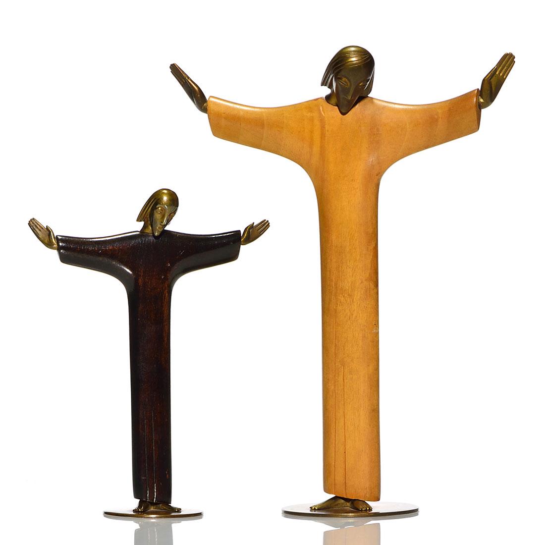 2 Hagenauer Austria bronze & wood Christ figures (1 of 1)