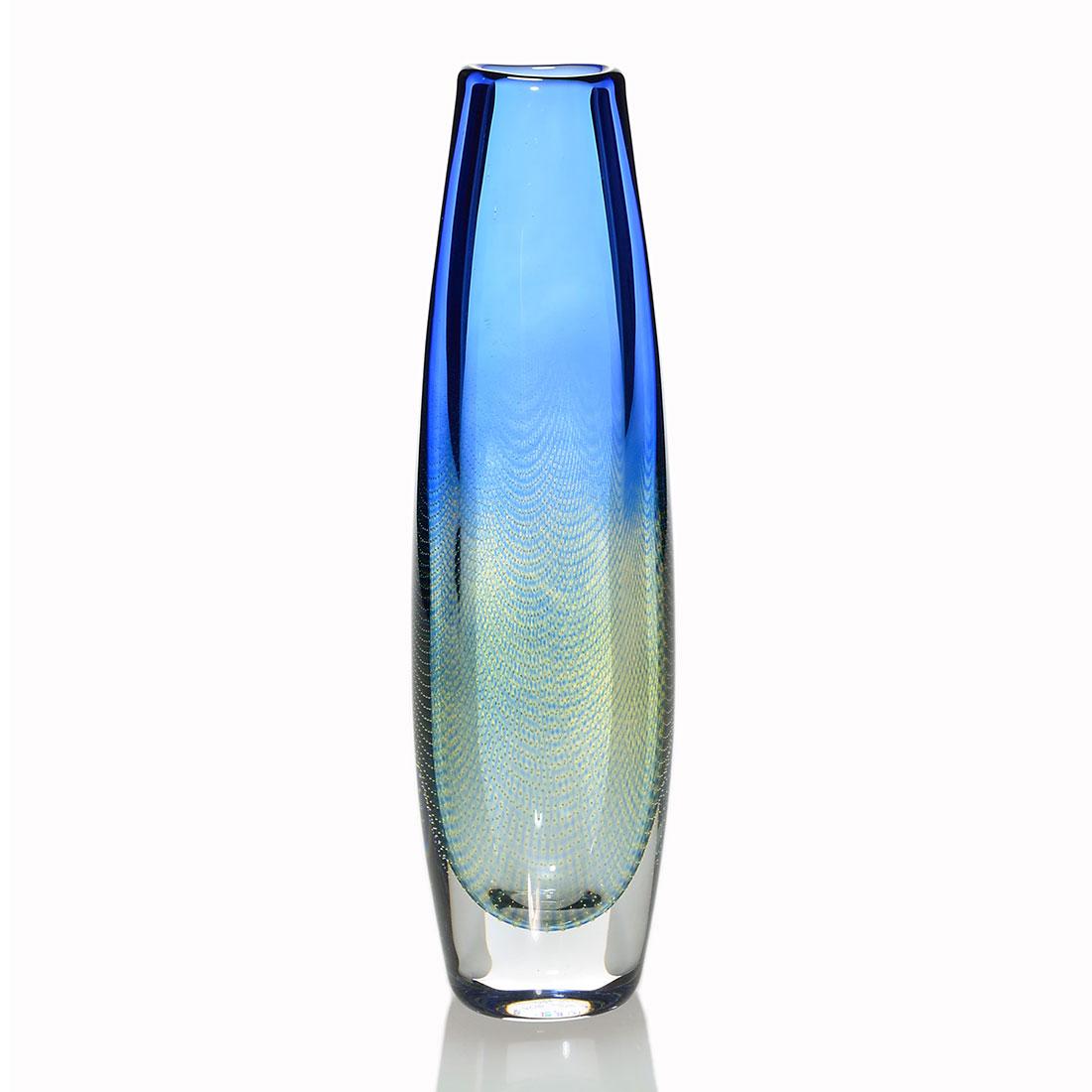 Palmquist Orrefors 3 color vase, bubbles, 12 1/2" (1 of 1)