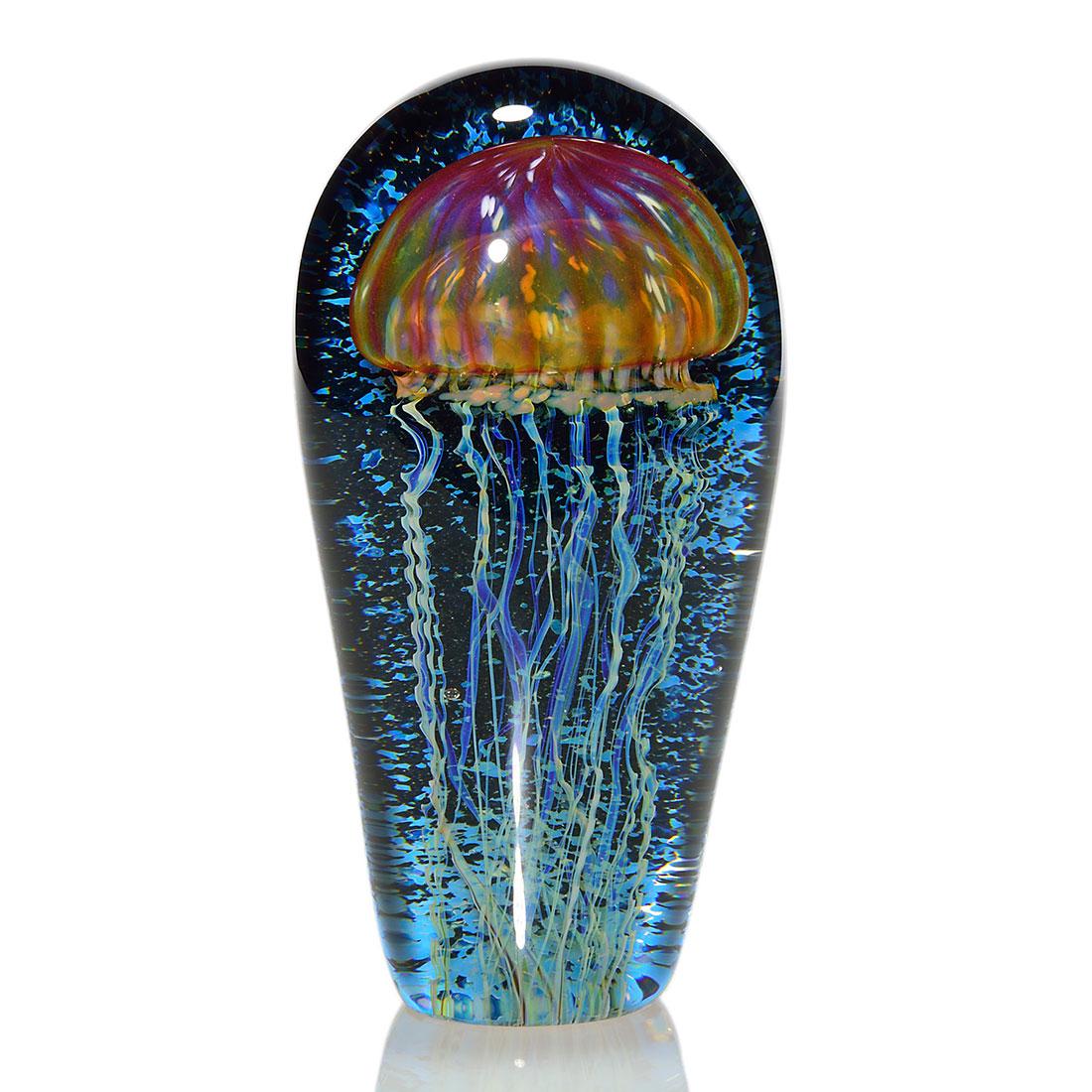 Richard Satava Jellyfish paperweight, ruby gold, 6 1/4" (1 of 1)