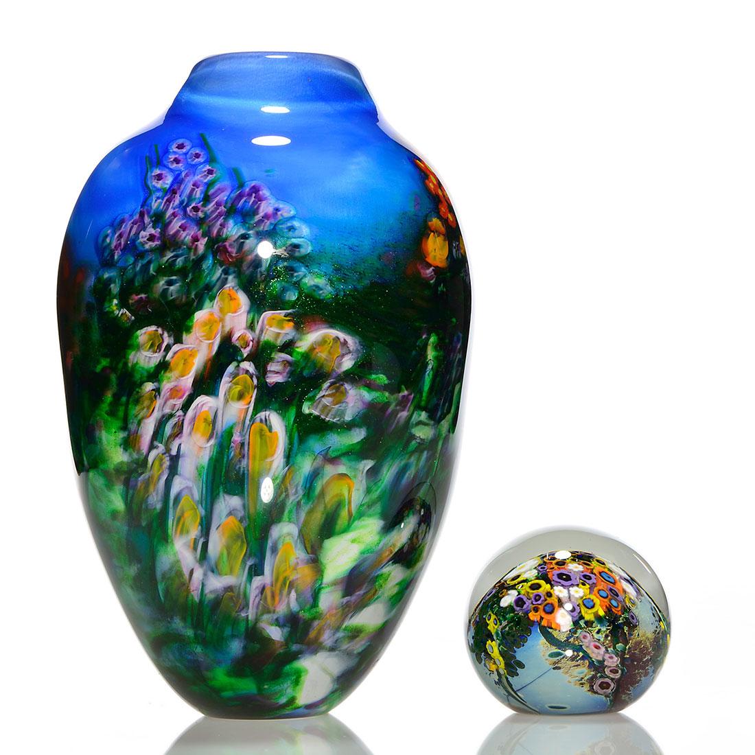 2 Shawn Messenger, 10 1/2" vase, 3" paperweight (1 of 1)