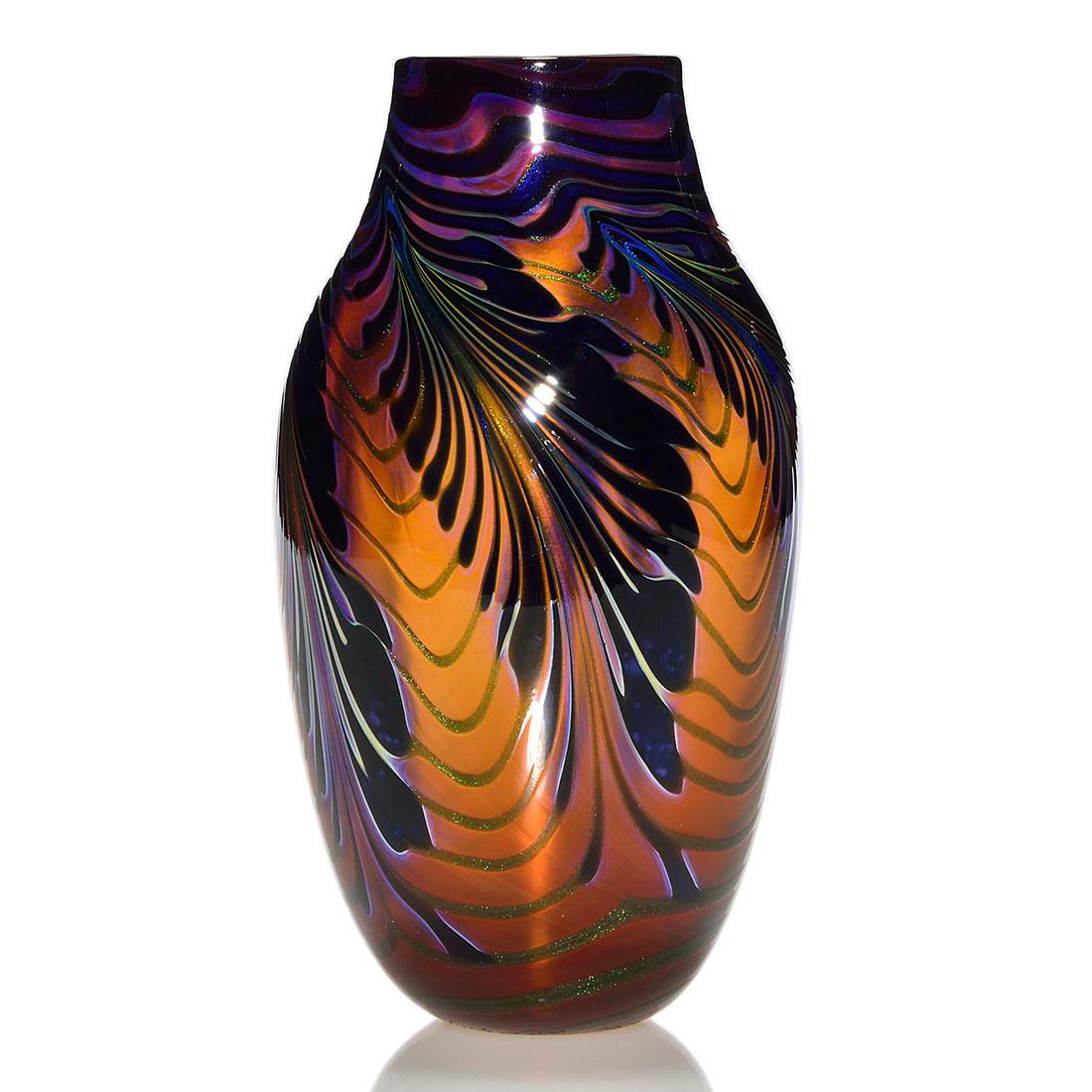 Early C. Lotton vase, aventurine, Selenium,  7 1/2" (1 of 2)