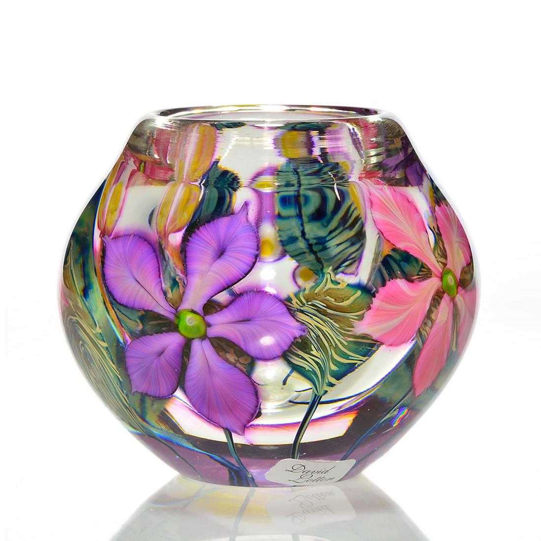 David Lotton Clematis Paperweight vase, 4", signed (1 of 1)