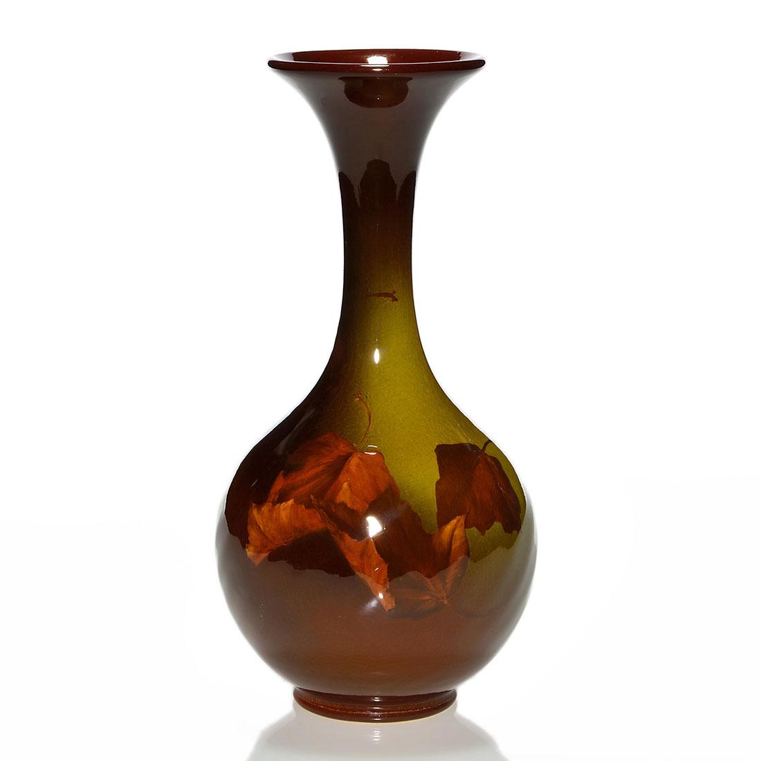 Rookwood Standard vase, leaves, Rothenbusch, 10 3/8" (1 of 1)
