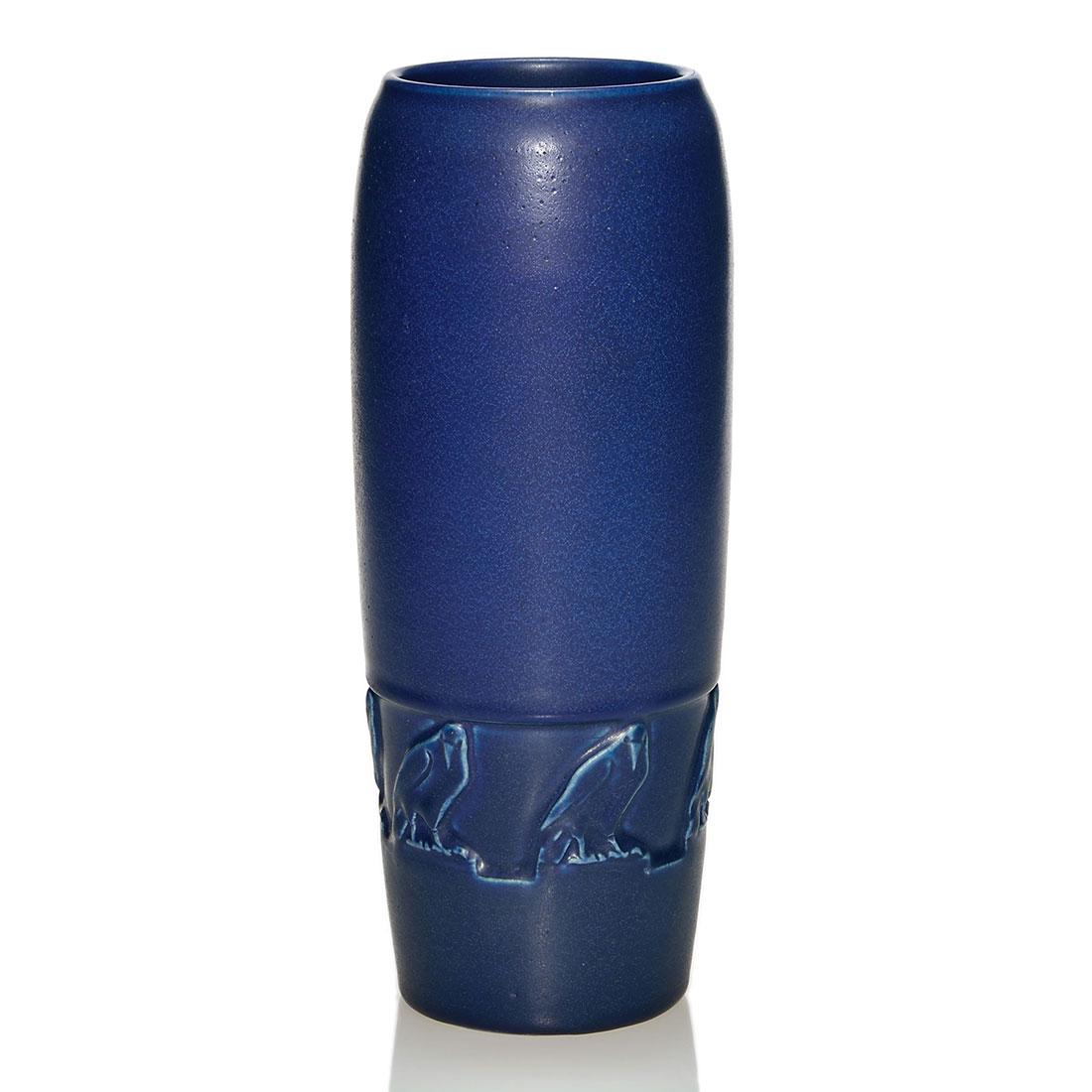 Rookwood Mat vase, hand modeled rooks,1913,951C, 10" (1 of 1)