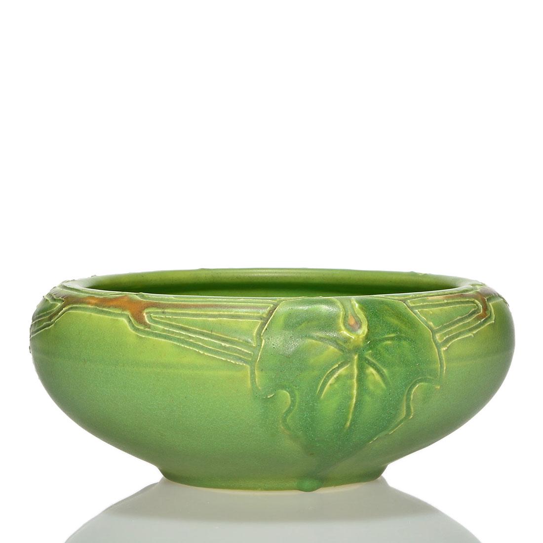 Rookwood Carved Mat bowl, Duell, 1907, 3 3/4" X 9" (1 of 2)