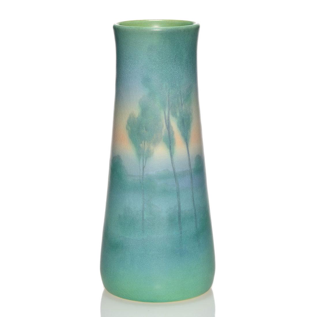 Rookwood Vellum landscape, Shirayamadani, 1908, 12 1/4" (1 of 2)