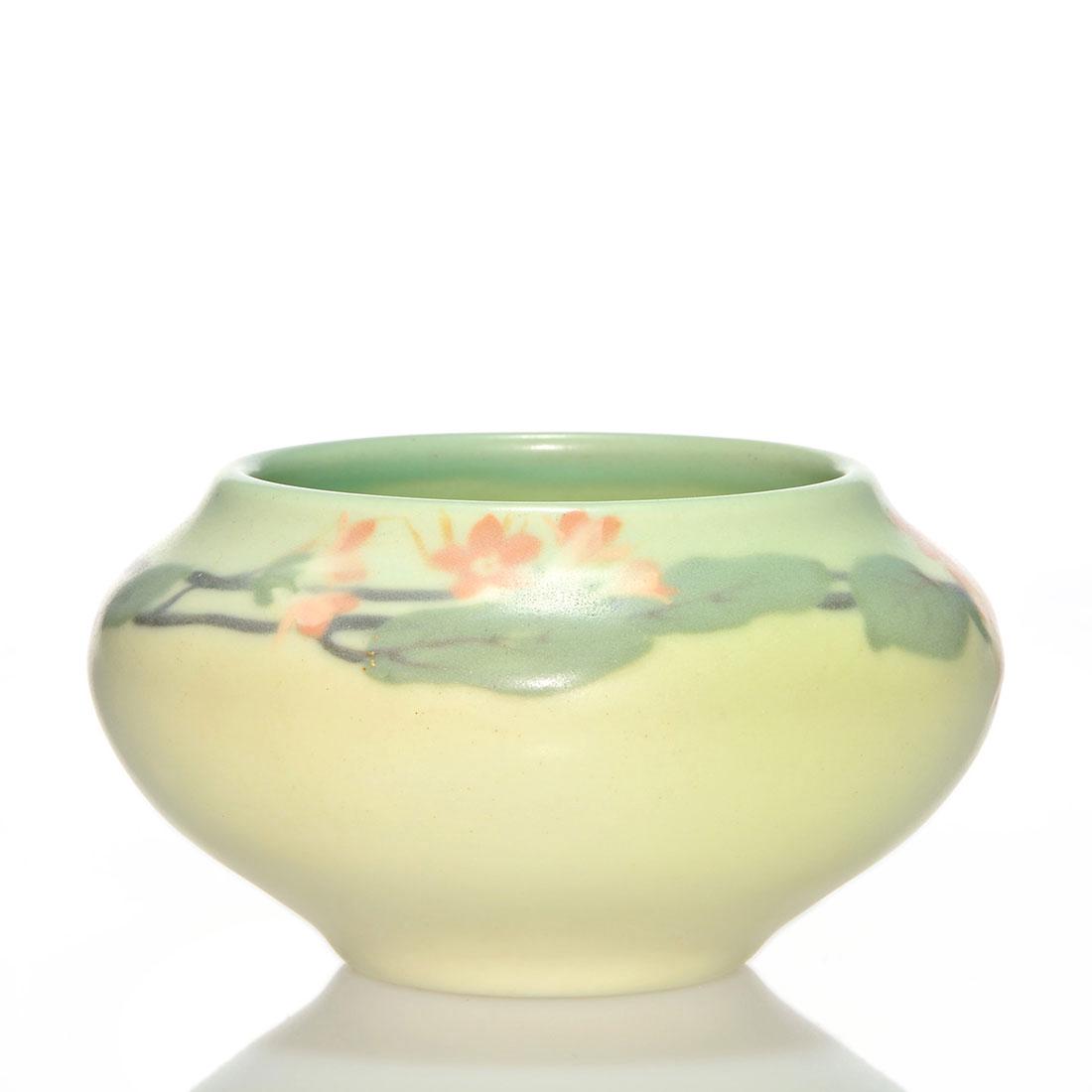 Rookwood vellum vase, Noonan, 1908, 955, floral, 2 1/2 (1 of 1)