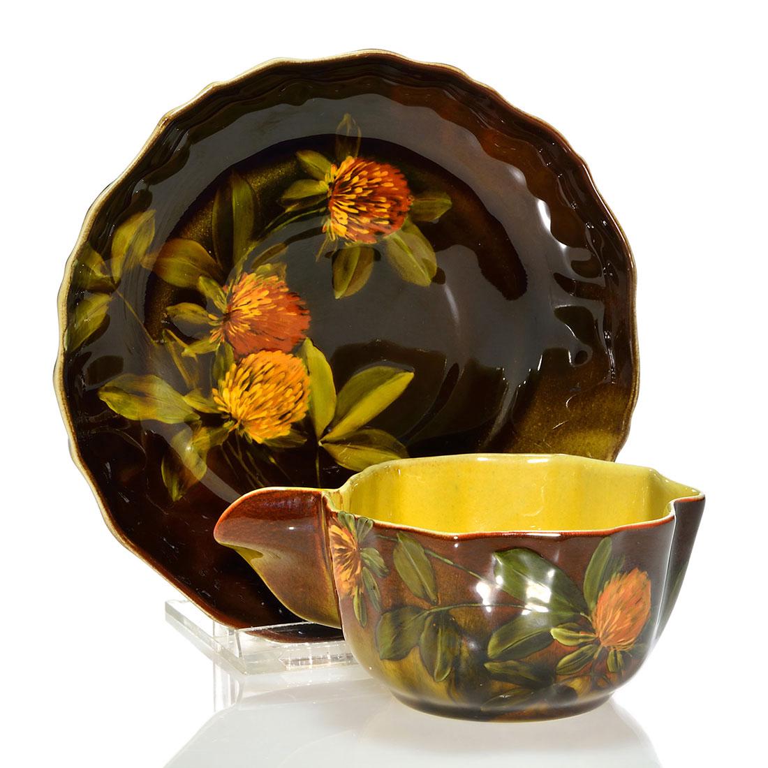 Rookwood Standard cup and saucer, clover, Foertmeyer, (1 of 1)