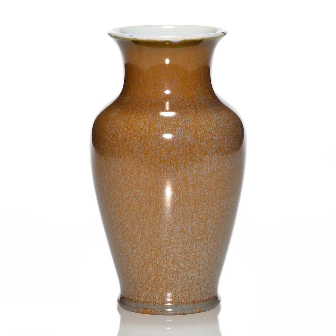 Rookwood Glaze Effect vase, brown, blue, 1932, S, 7 (1 of 1)