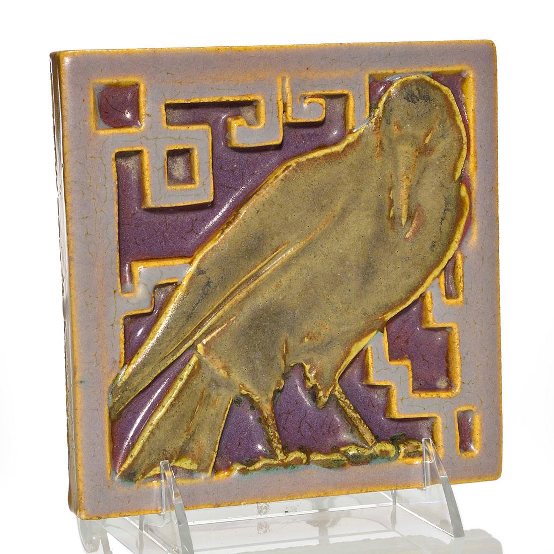 Rookwood Faience "Rook" architectural tile, 6", 1794Y (1 of 1)