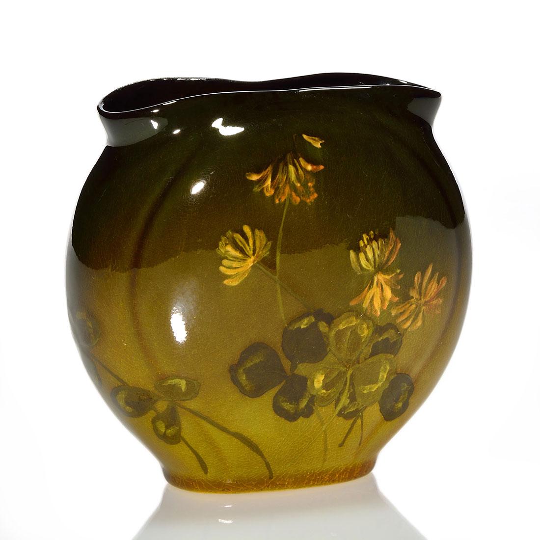Rookwood Standard vase, clover, Crofton, 1896, 707 C, 3 (1 of 1)