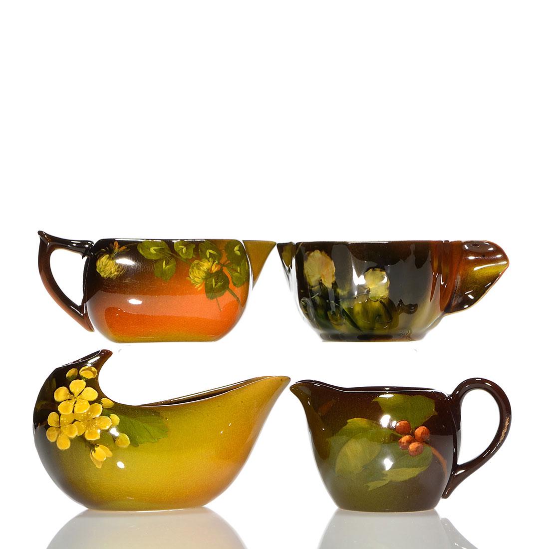 4 Rookwood Standard creamers, teacup, salt celler, 2 (1 of 1)