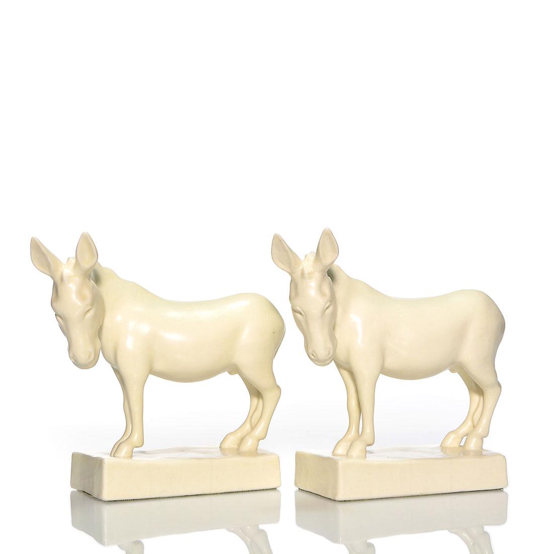 Pr Rookwood Mule bookends, , 6 3/8 inches, ivory, 6216, (1 of 1)