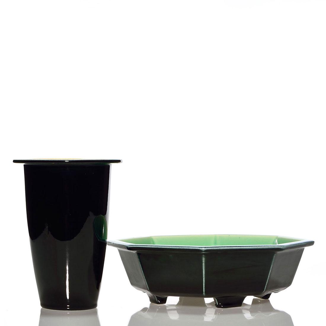 Rookwood Jet Black vase & bowl, 1922, 2616E, 7 1/8, (1 of 1)