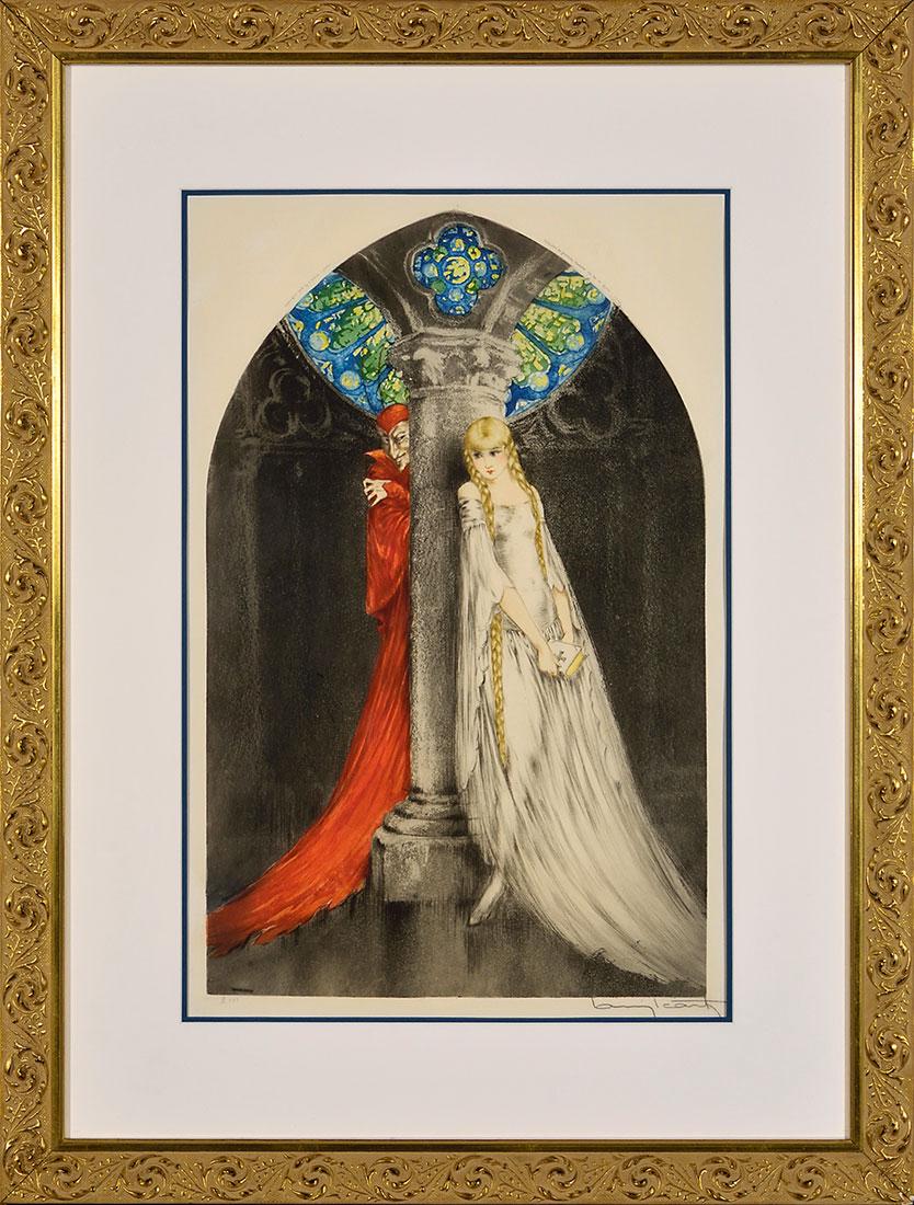 Louis Icart colored etching, "Faust", 1928, 21" x 14" (1 of 3)