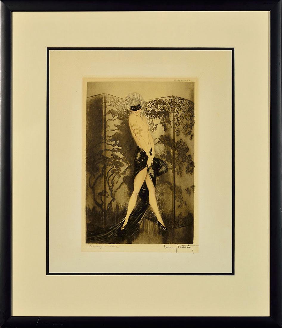 Louis Icart colored etching "Le Masque Noir", 1933, 12 (1 of 3)