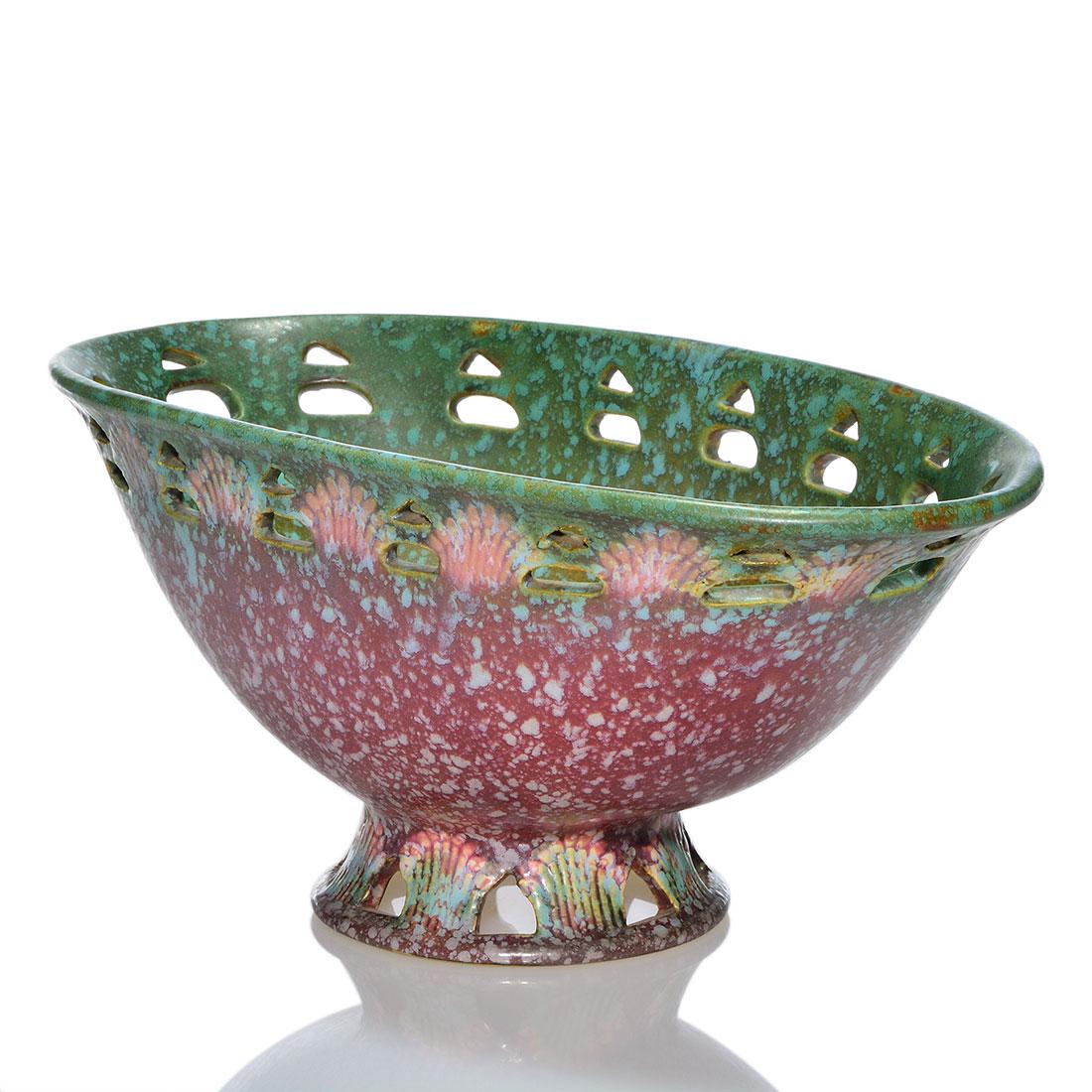 Roseville Ferella console bowl, shape 212, 5 5/8" x 12 (1 of 2)
