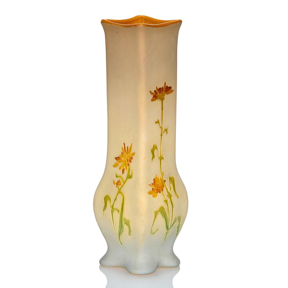 Roseville Rozane Woodland footed vase, 11 inches, seal (1 of 2)