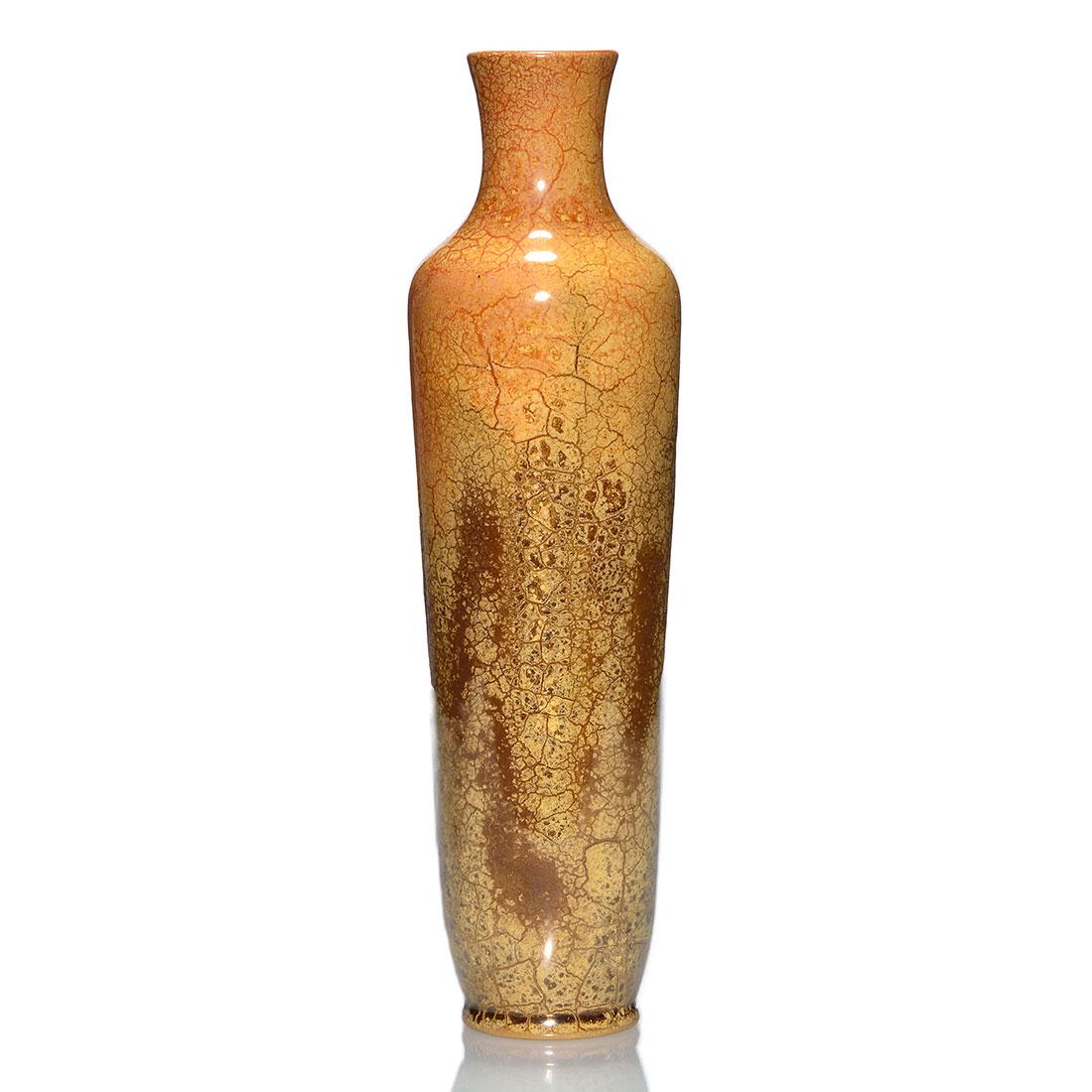 Roseville Pauleo vase, orange, 16 inches (1 of 2)