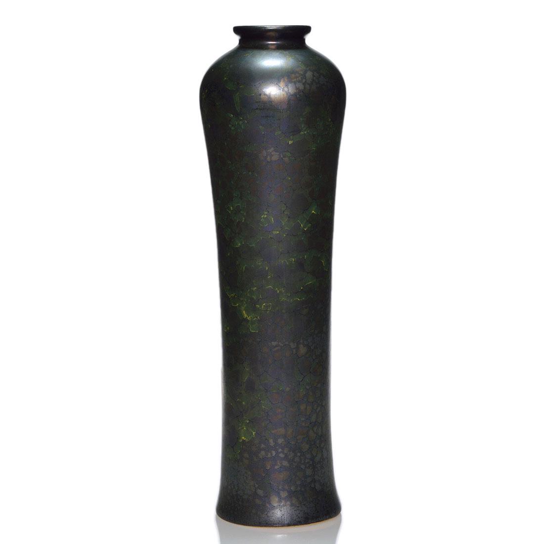 Roseville Pauleo like luster glaze vase, 20 5/8 inches. (1 of 2)