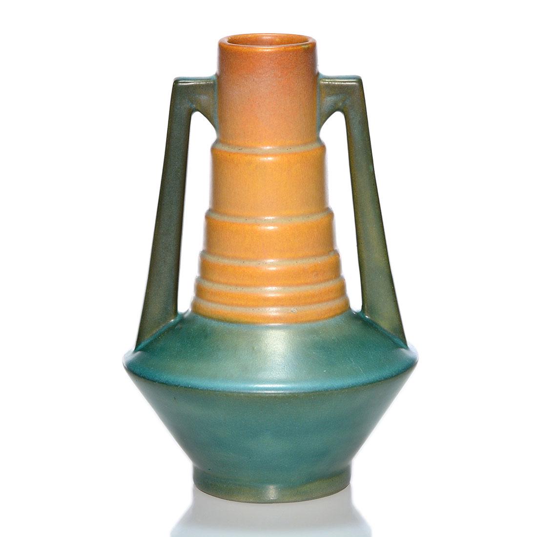 Roseville Futura Telescope vase, shape 382-7, 7 1/8" (1 of 2)