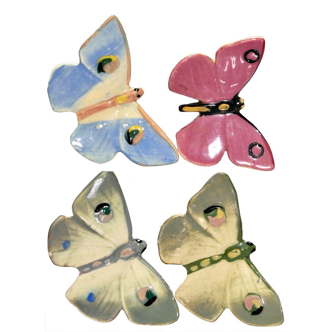 4 Weller Brighton butterflies, various colors, 1 3/4" (1 of 1)