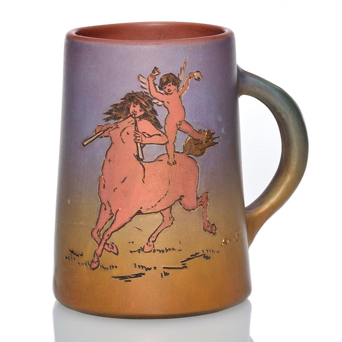 Weller Dickens Ware mug, centauress, Dunlevy, 5 1/4 (1 of 2)