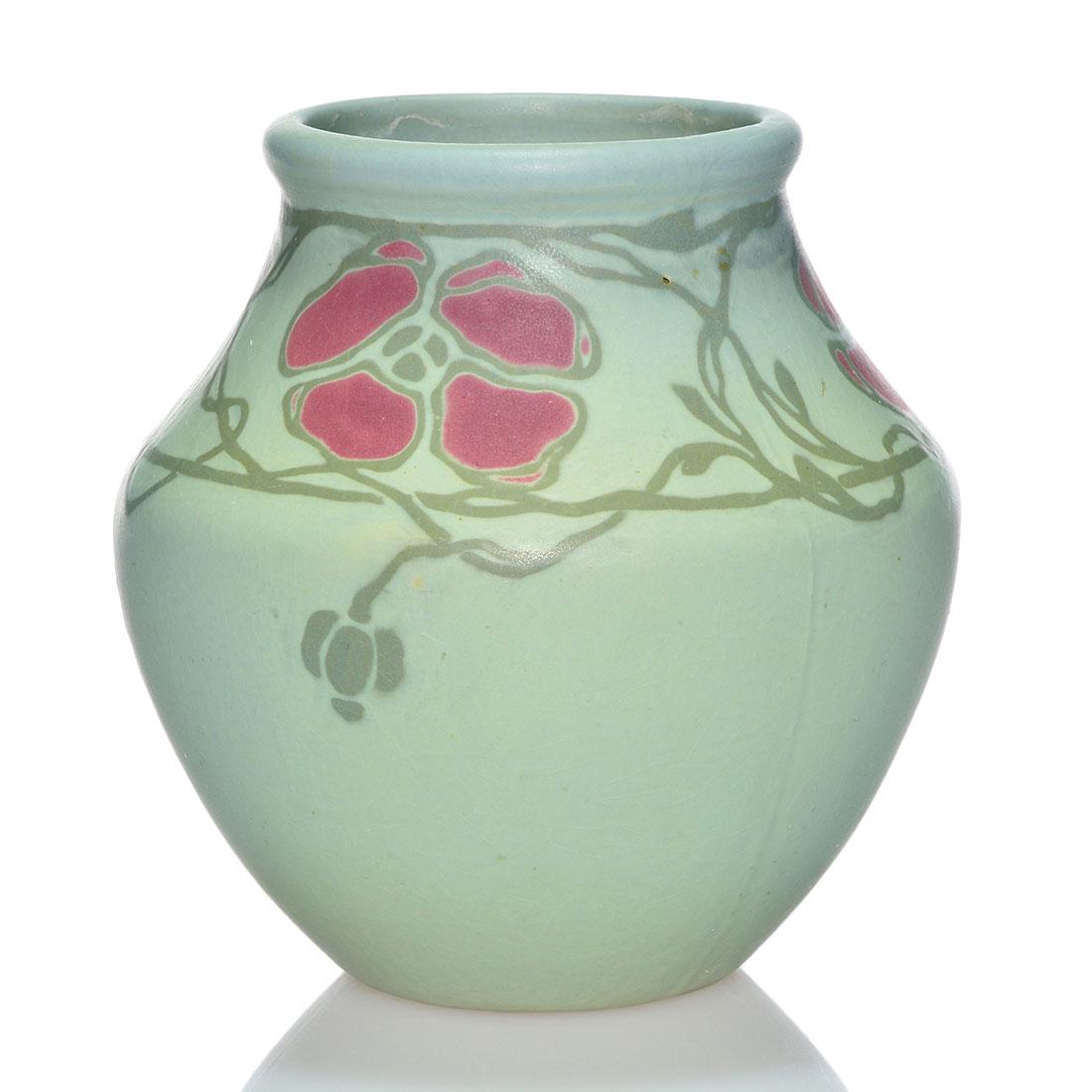 Weller Arts & Crafts vase, Xenia, floral vine, 5 1/2" (1 of 2)