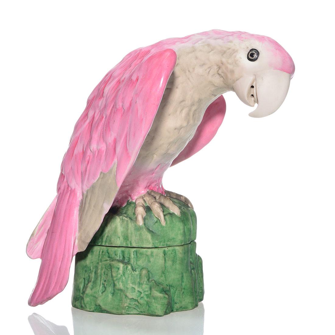 Fulper Parrot perfume lamp with base, 9 3/4" (1 of 2)