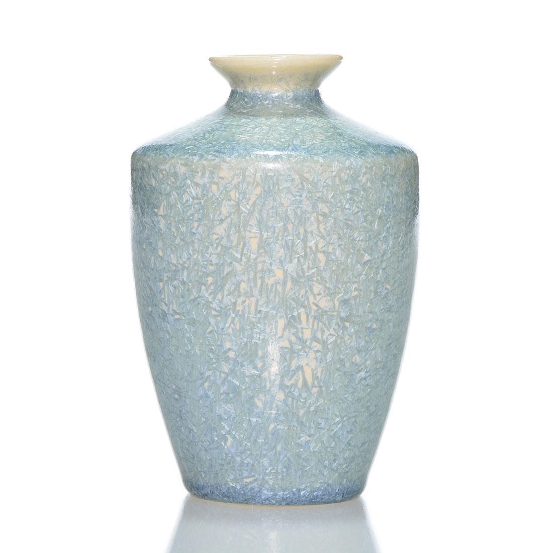 Good Norweta blue crystalline glaze vase, 4 1/8" (1 of 1)