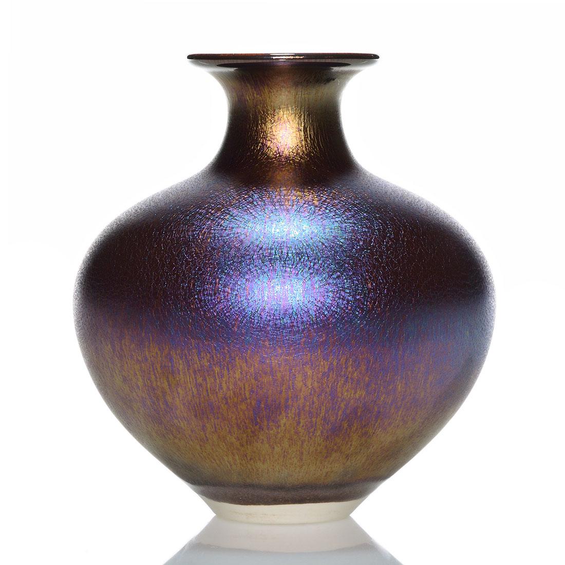 Hideaki Miyamura Studio pottery vase, 5 1/2", signed (1 of 2)