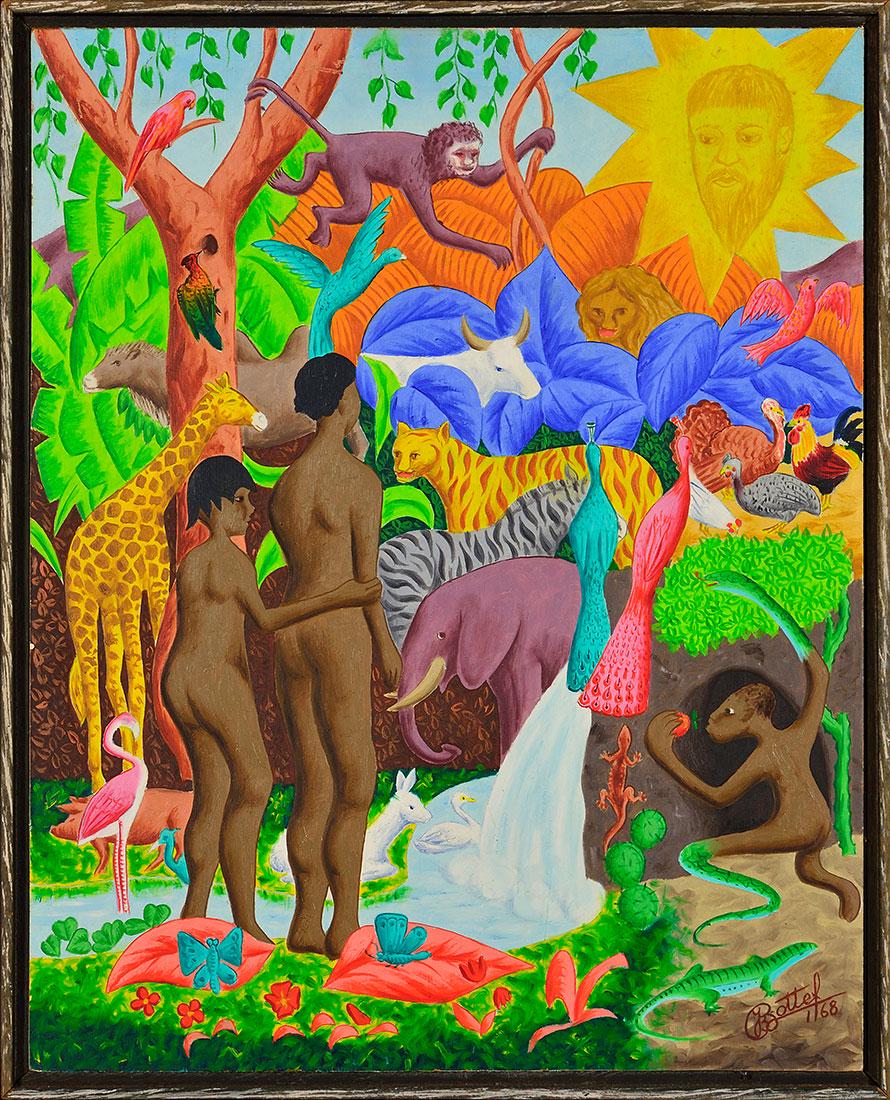 Jean-Baptiste Bottex Haitian painting, Adam & Eve, (1 of 2)