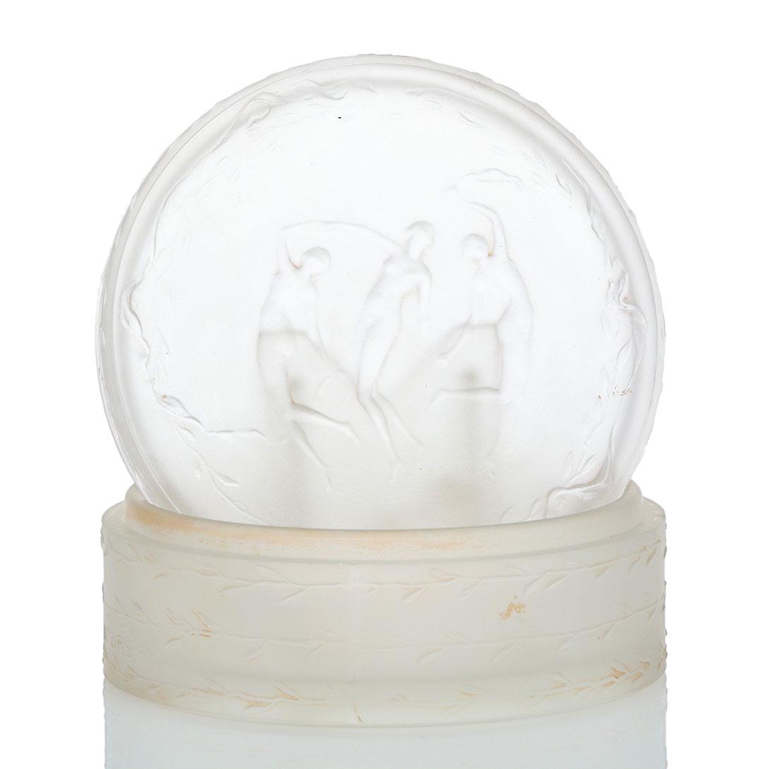 R. Lalique powder box,nudes, D'Orsay,1 1/2" X 3 3/4" (1 of 2)