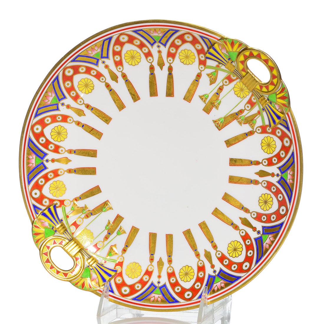 Richard Ginori Italy porcelain handled plate, 11 1/4",
