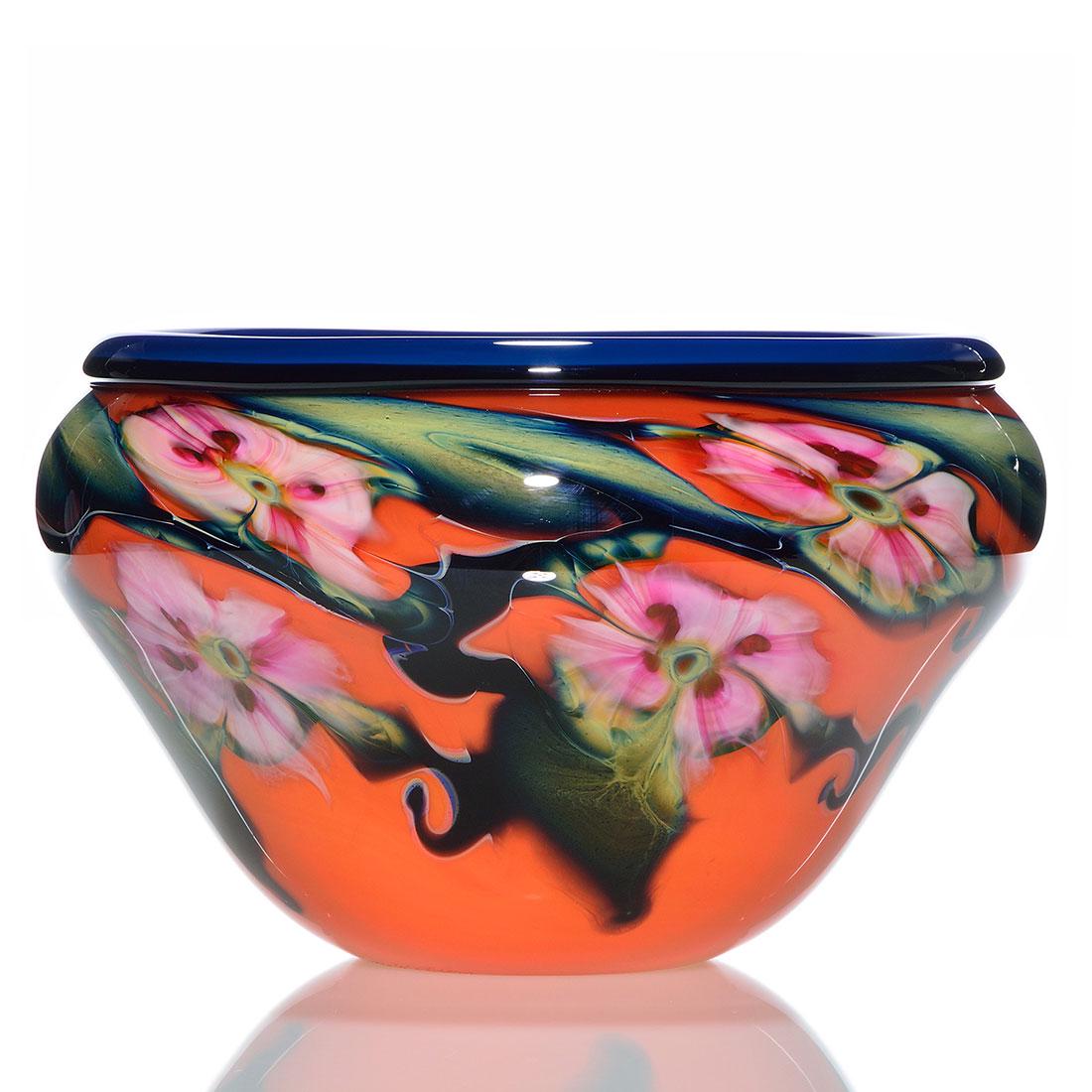 C. Lotton Multi Flora vase, Mandarin orange, 7 1/4" (1 of 2)