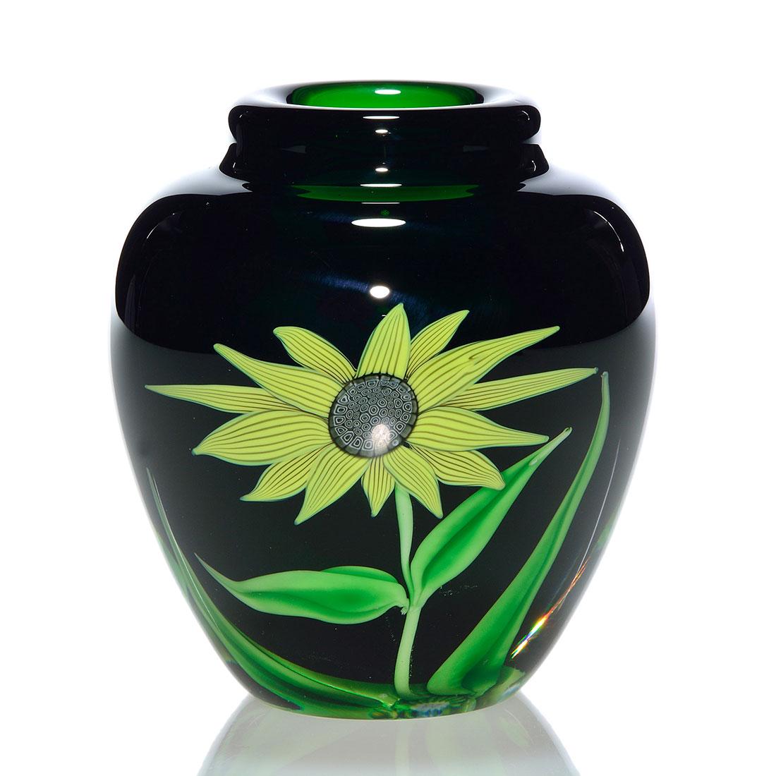 Orient & Flume Paperweight vase, sunflower, 4 1/2", B. (1 of 2)