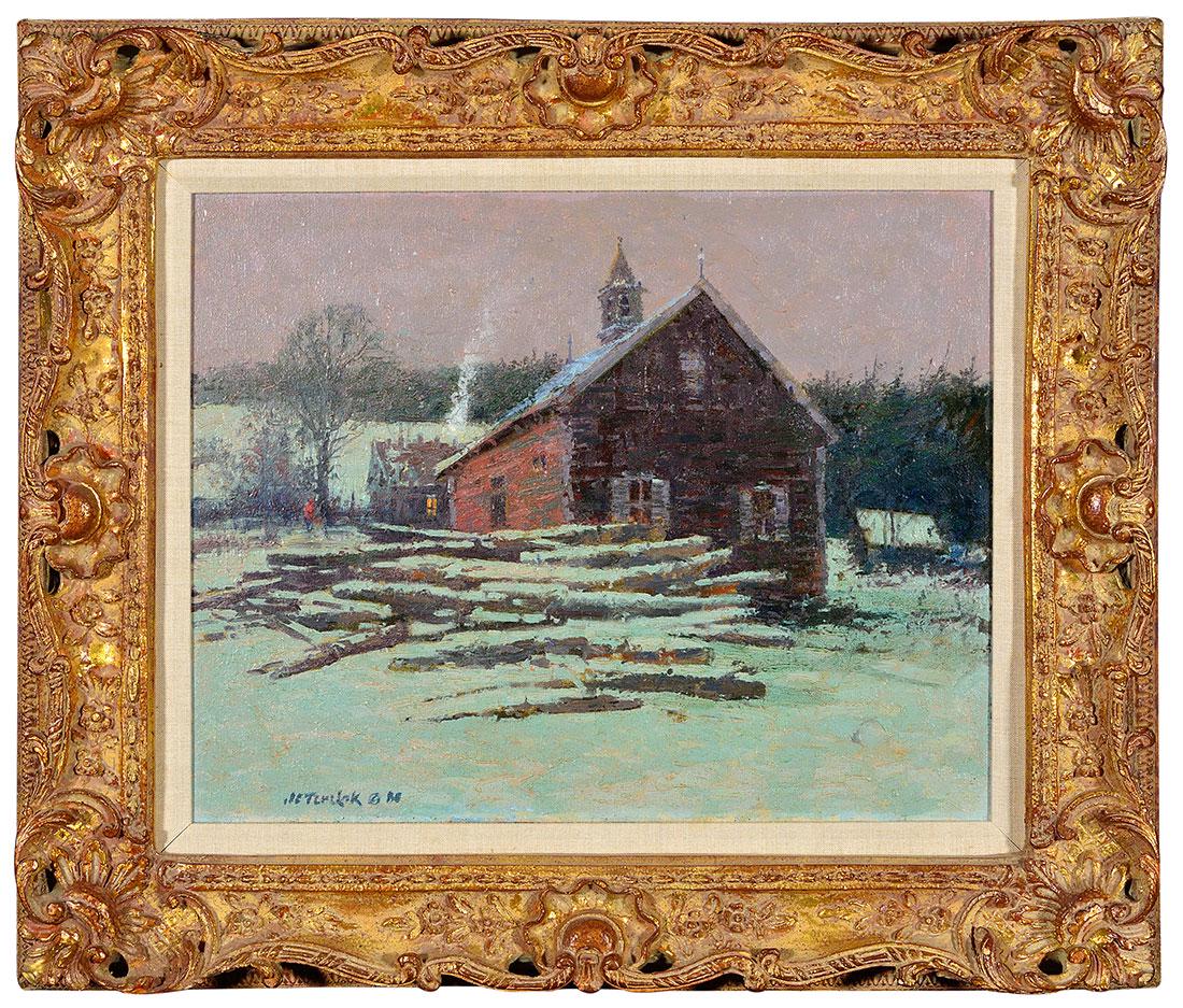 John Terelak oil on canvas,"Winter Evening" SLL 16"x20" (1 of 3)