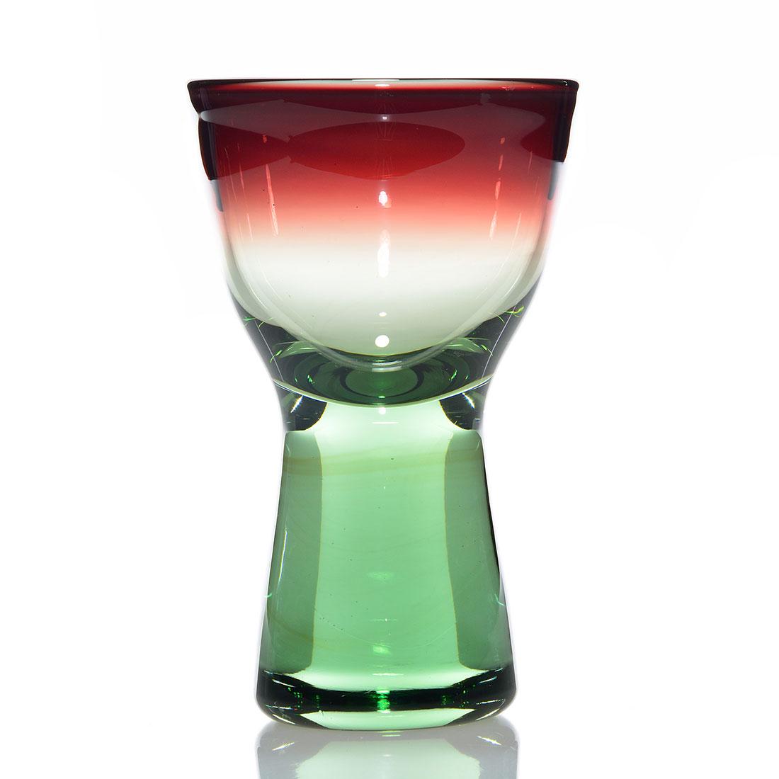 Labino chalice, rubina verde, 5 7/8", signed, 1969 (1 of 2)