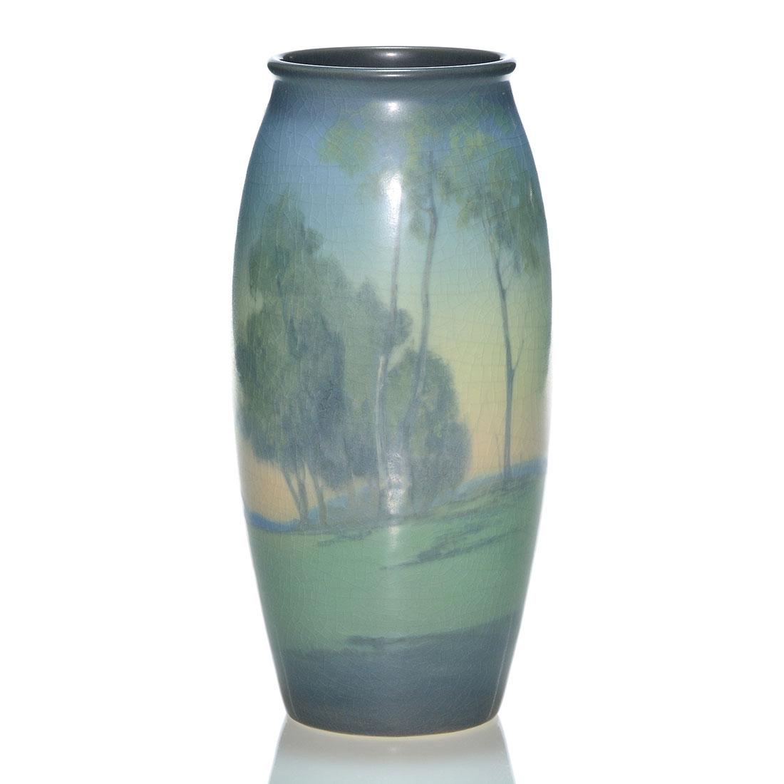 Rookwood scenic Vellum vase, Epply, 1917, 917 B, 10" (1 of 2)