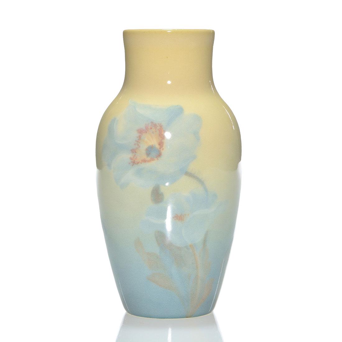 Rookwood Porcelain vase, poppies, McDonald, 1942, 6 1/4 (1 of 2)