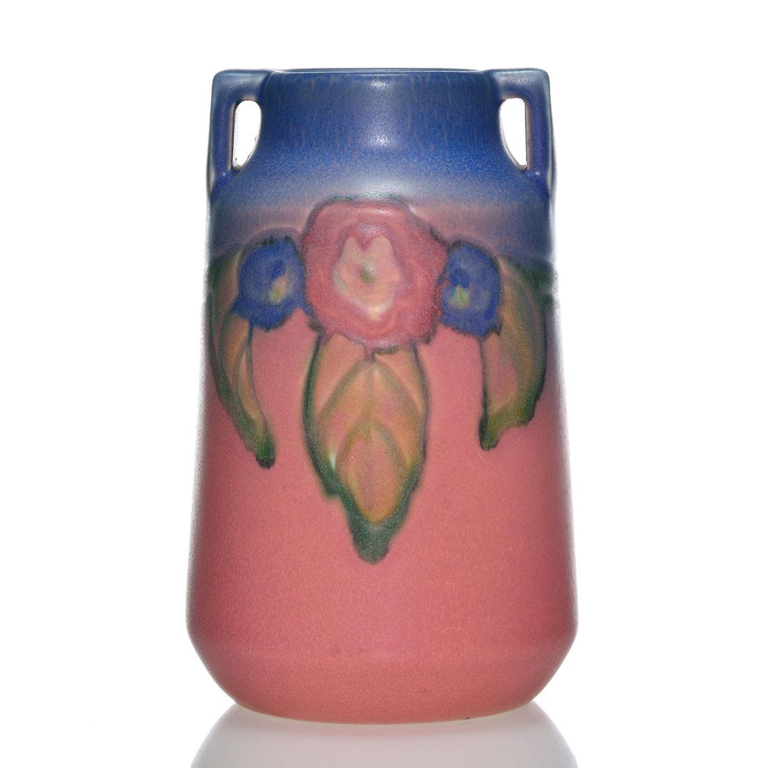 Rookwood incised Mat vase, Lincoln, 1920, 2076, 6 1/8" (1 of 2)