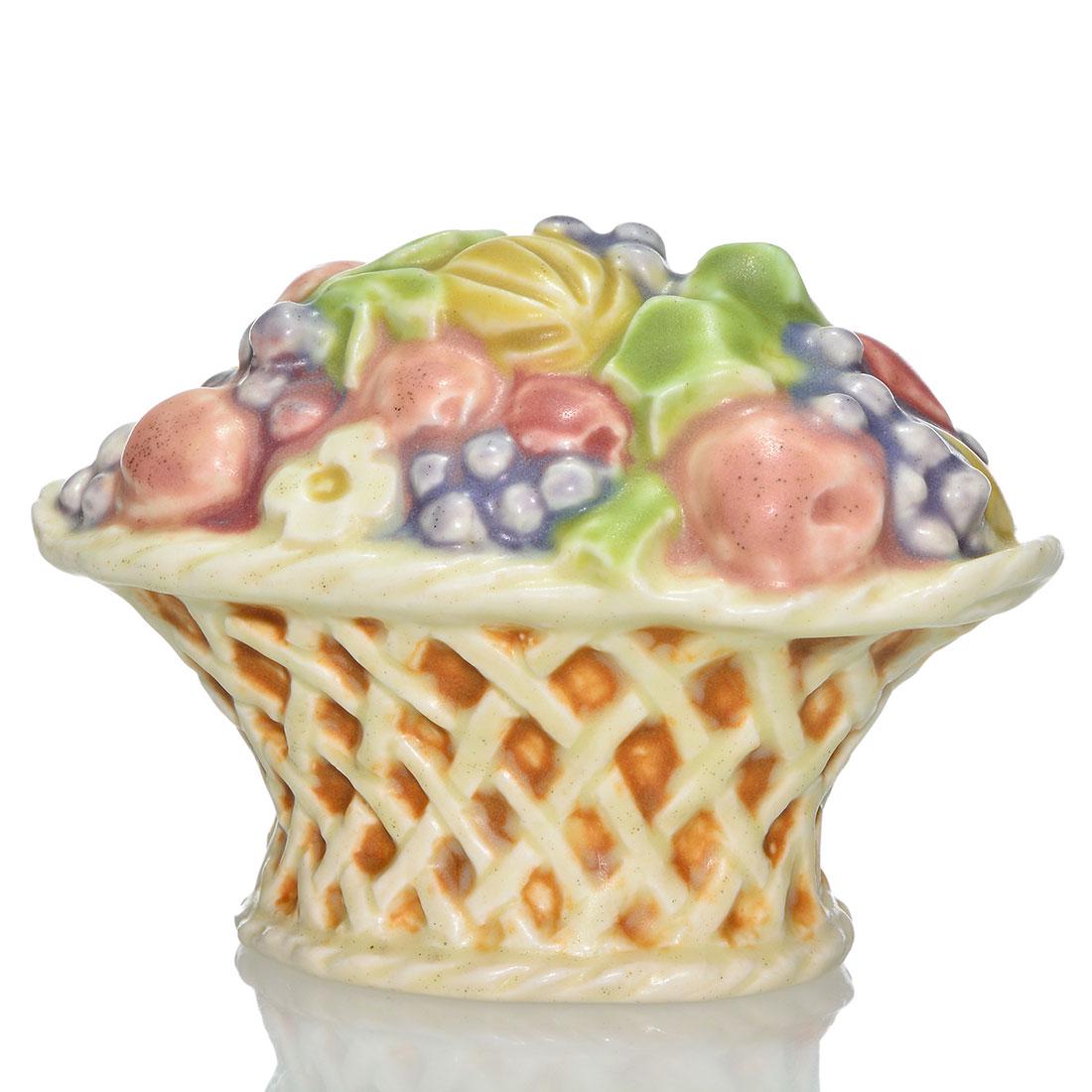 Rookwood Polychromed fruit basket PW,3 1/8",1927,6020 (1 of 1)