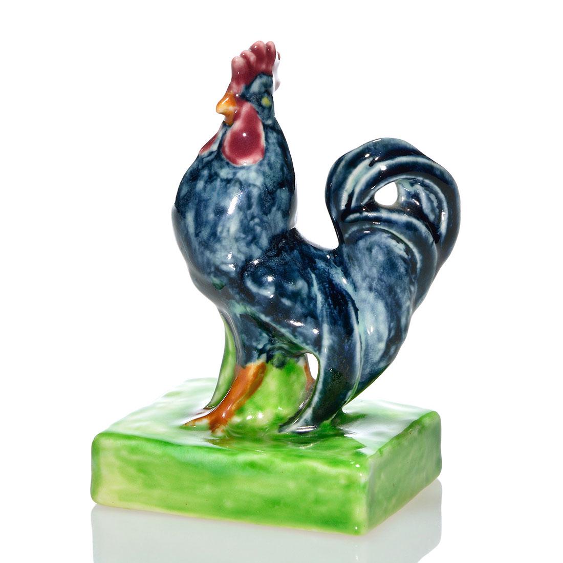 Rookwood 5 1/8" Rooster p/w,high glaze,1928, 6030 (1 of 2)
