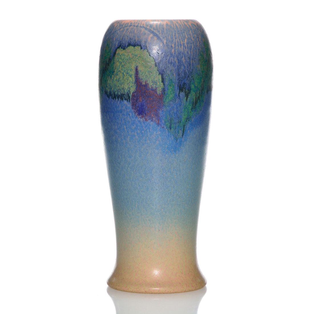 Rookwood Decorated Mat vase, floral, Todd, 1920, 9 3/8" (1 of 2)