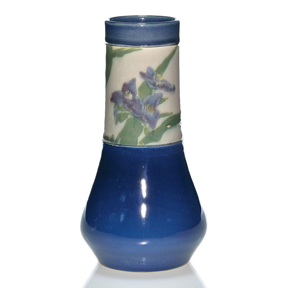 Rookwood Iris glaze vase, Edith Wildman, 1912, 7 3/8" (1 of 2)