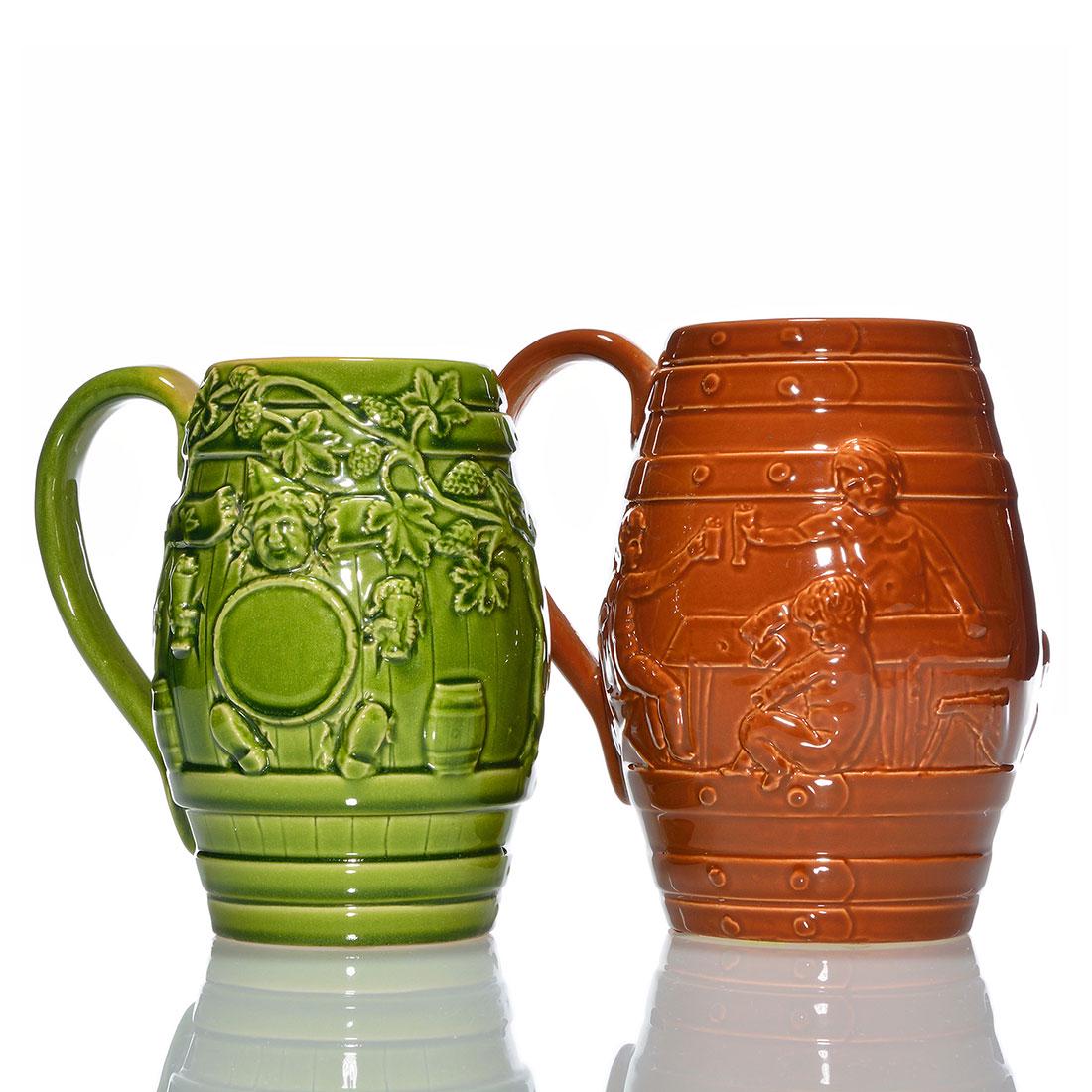 Rookwood Cooperage Mugs, 1953 & 1955, 7" and 7 1/2" (1 of 2)