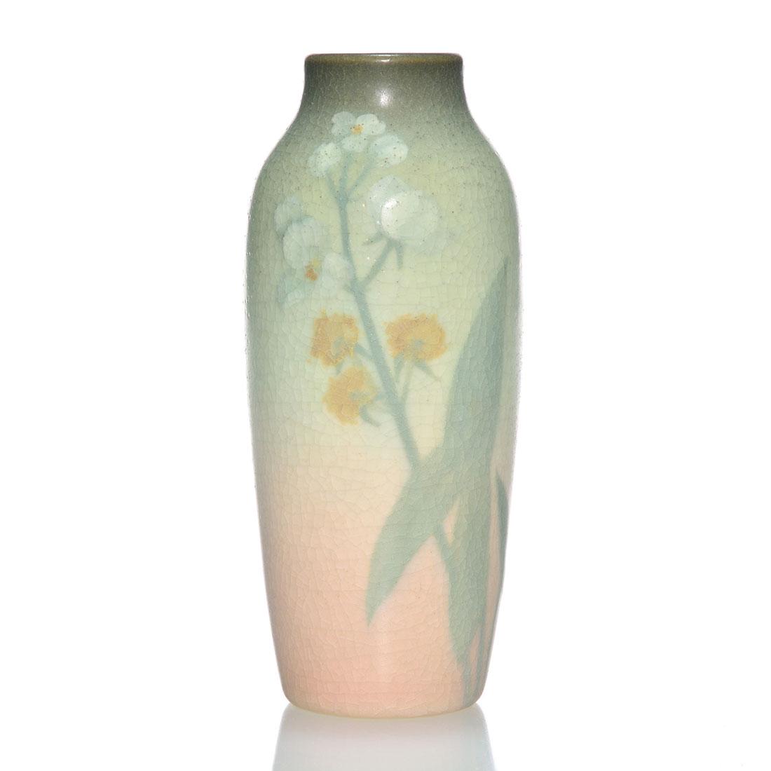 Rookwood Vellum floral vase, Lincoln, 1906, 6 1/4" (1 of 2)