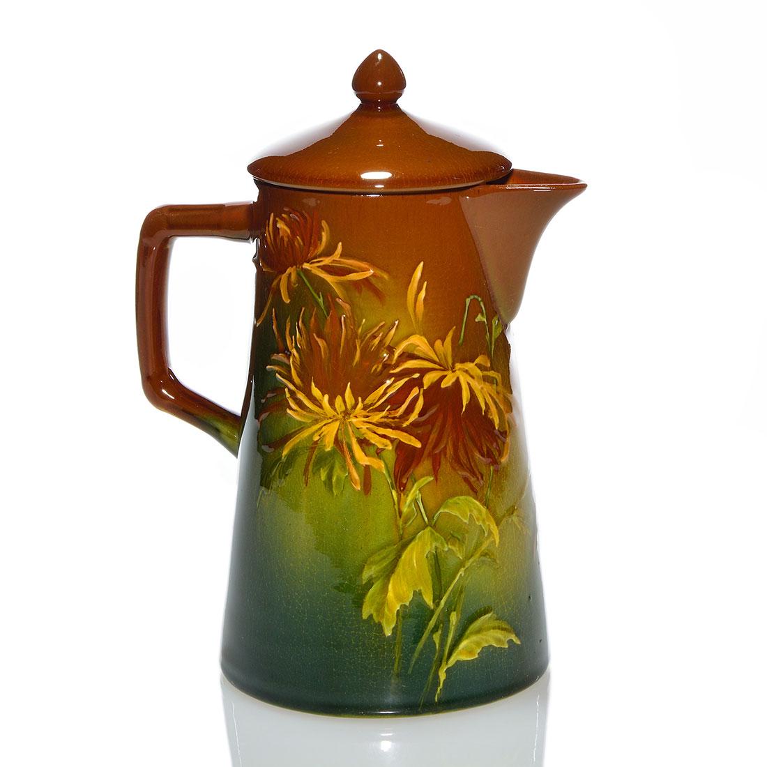 Rookwood Standard Chocolate Pot, Sprague, 1890, 8 3/4" (1 of 2)