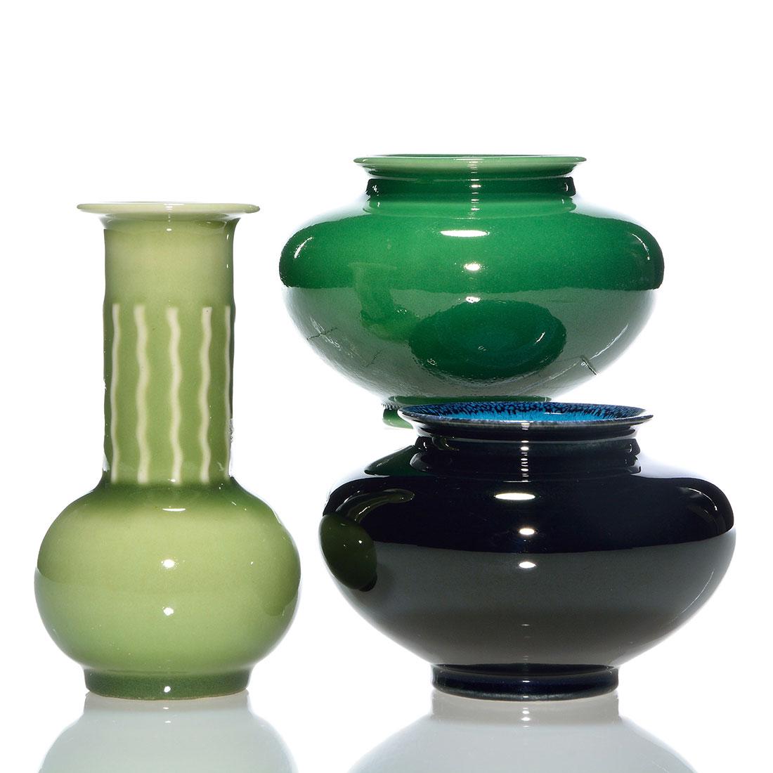3 Rookwood High glaze Production vases, tallest 5 7/8" (1 of 1)