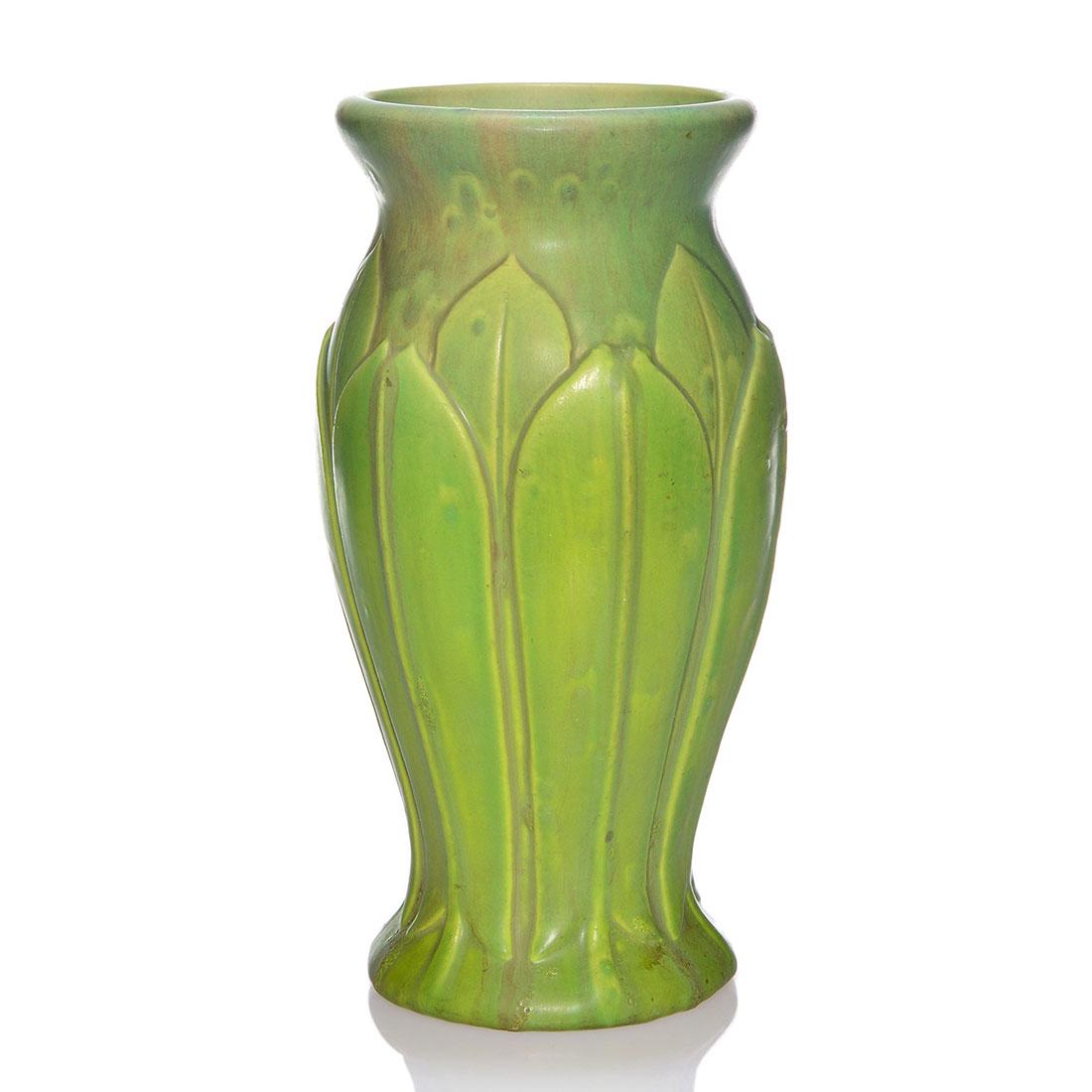 Roseville Early Velmoss vase, 11 5/8 inches (1 of 2)